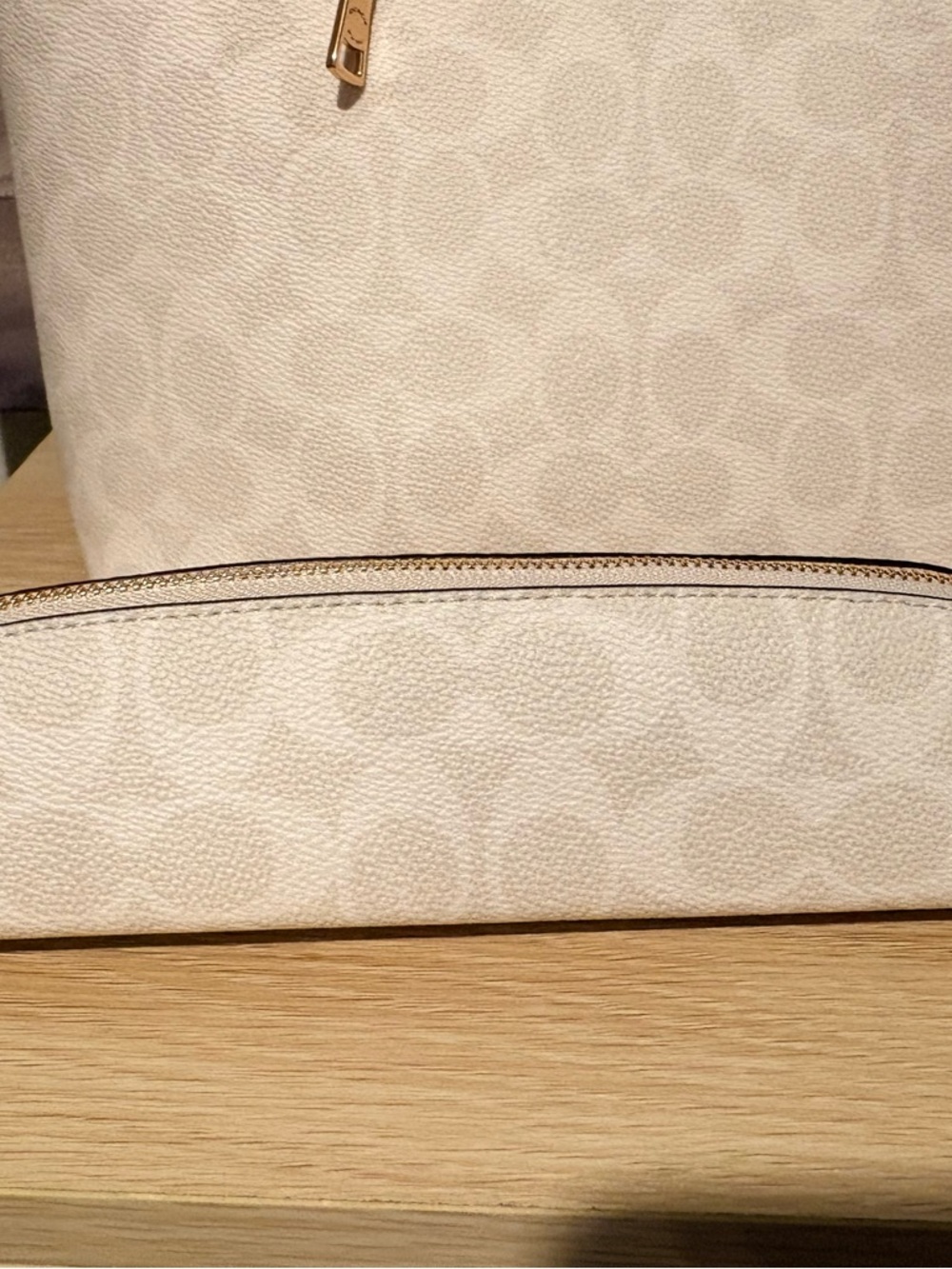 BNWT Authentic Coach Chalk Signature Bundle_Gallery Tote/Notebook/Lippie Case! - Picture 9 of 10